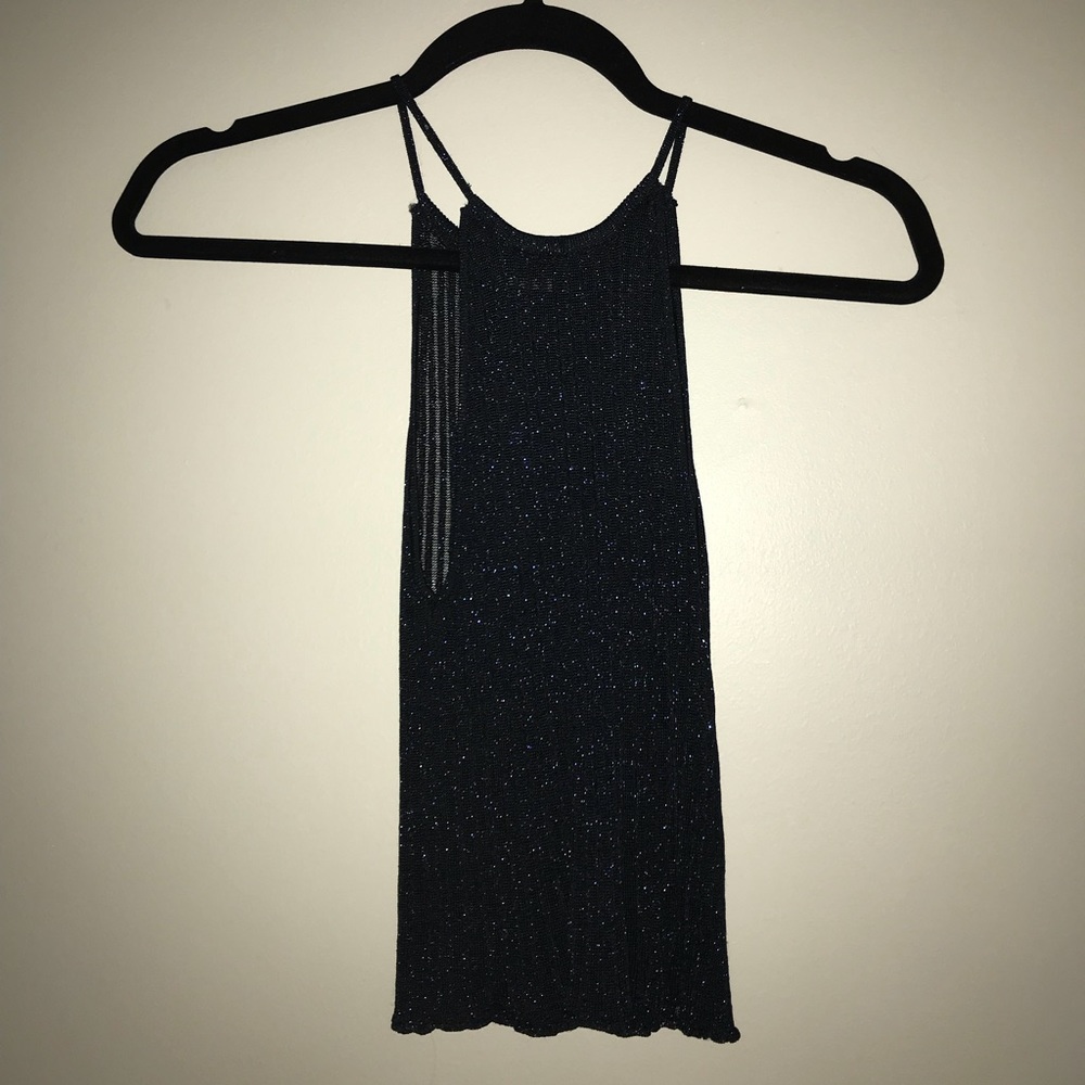 sparkly navy blue top